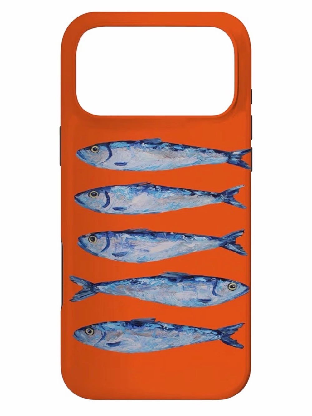 Orange Fish Pattern Phone Case – Blue Mackerel Design - IPhone 17 Pro Max